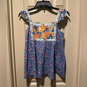 Ralph Lauren Country Club Floral Patchwork Sleeveless Top